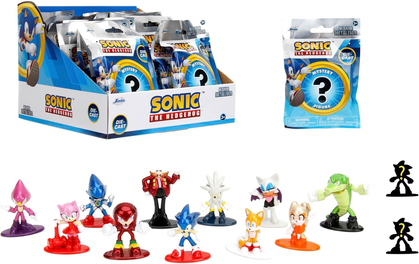 Jada Toys Sonic the Hedgehog Figur (1X Mystery Figur i Blind Pack) - 1 Surprise Collectible Figur fra 13 Sonic Figurer, Nano Metal Figur (Ca. 4 Cm) Til børn og fans fra 3 år, Wave 1 Action figurer Naty Shop