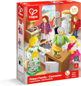 Hape Dukkefamilie prisvindende dukkehussæt, unikt trædukkehustilbehør, fantasifuld leg, 6 dukkefamiliemedlemmer, fra 3 år og opefter
