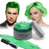 4,23 oz Lilla hårfarve Midlertidig hårfarve med børster, mænd Kvinder Styling Hårtone Voks, Instant Hårcreme Mudder Naturlig frisure Pomade, DIY Cosplay Halloween Hårvoks Hårfarve Naty Shop Green