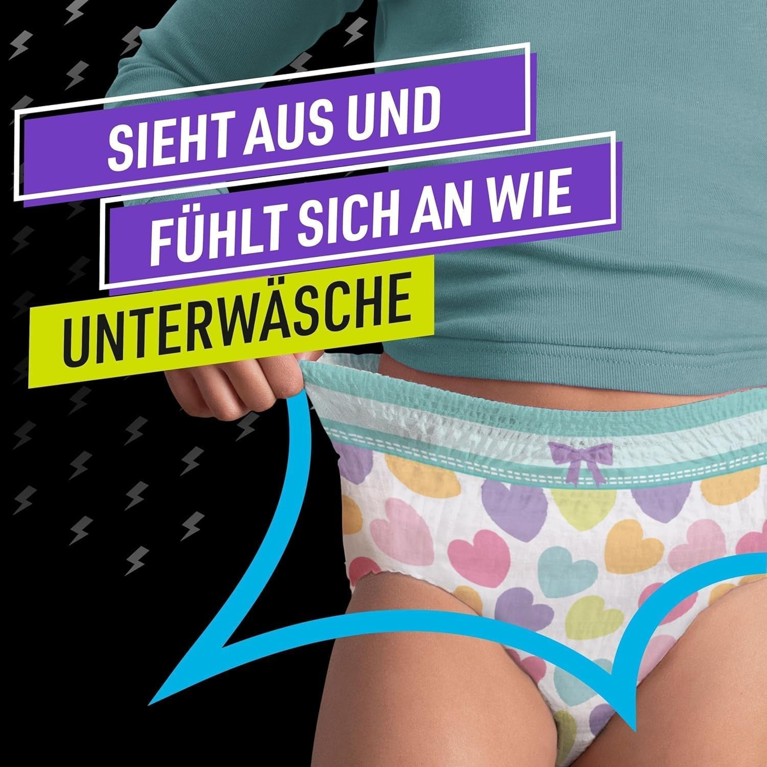 Hearts Pyjamasbukser 9 natabsorberende underbukser 8 år 27 kg-43 kg lækagebeskyttelse hele natten