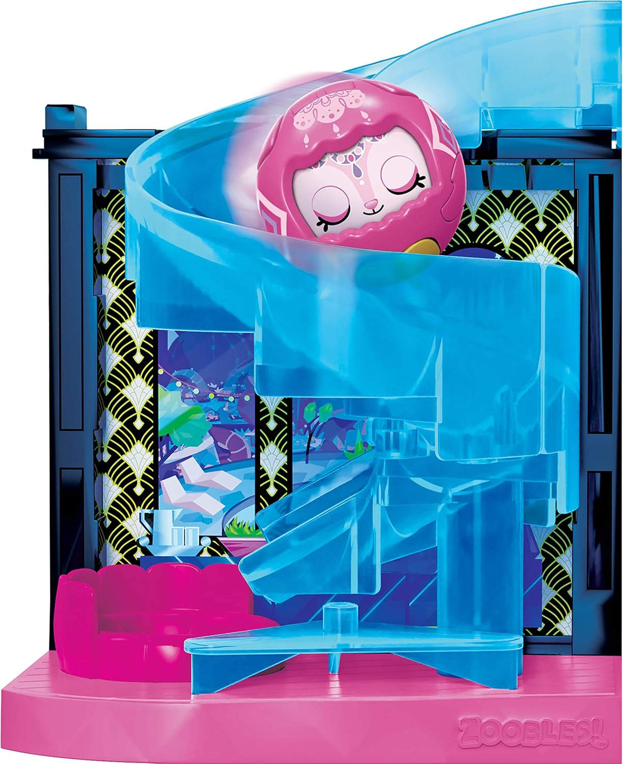 Zoobles Magic Mansion Transformerbart 6-værelses drømmehus, rutsjebane og tilbehør