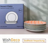 kagetallerken, sæt med 6; små desserttallerkener (15 cm); salatplader af porcelæn; farverige tallerkener til morgenmad; mini tallerkener til pasta, frugt, brød