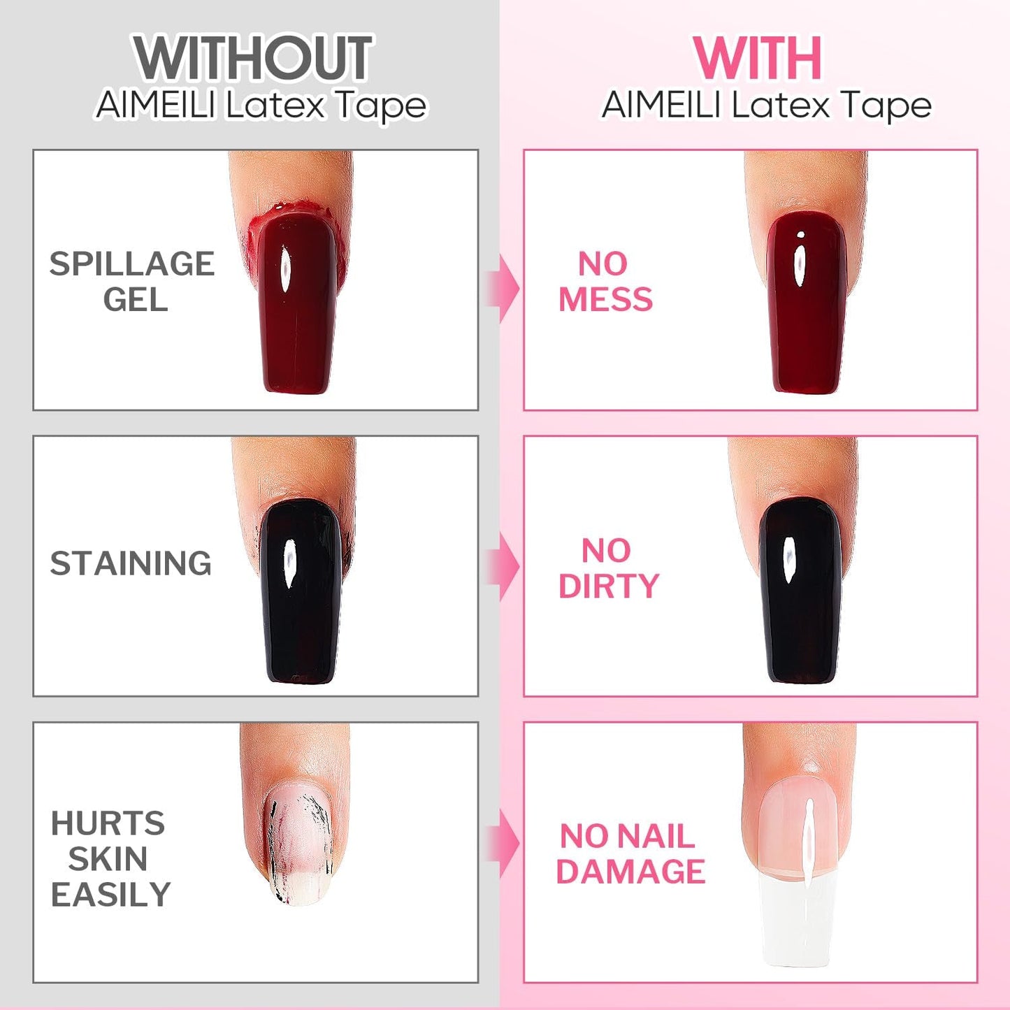 AIMEILI Latex Peel off Tape Nagelleck Korrektor Hautschutz Fingerschutz Für Nail Art Palisade Geruchlos Weiß 15Ml