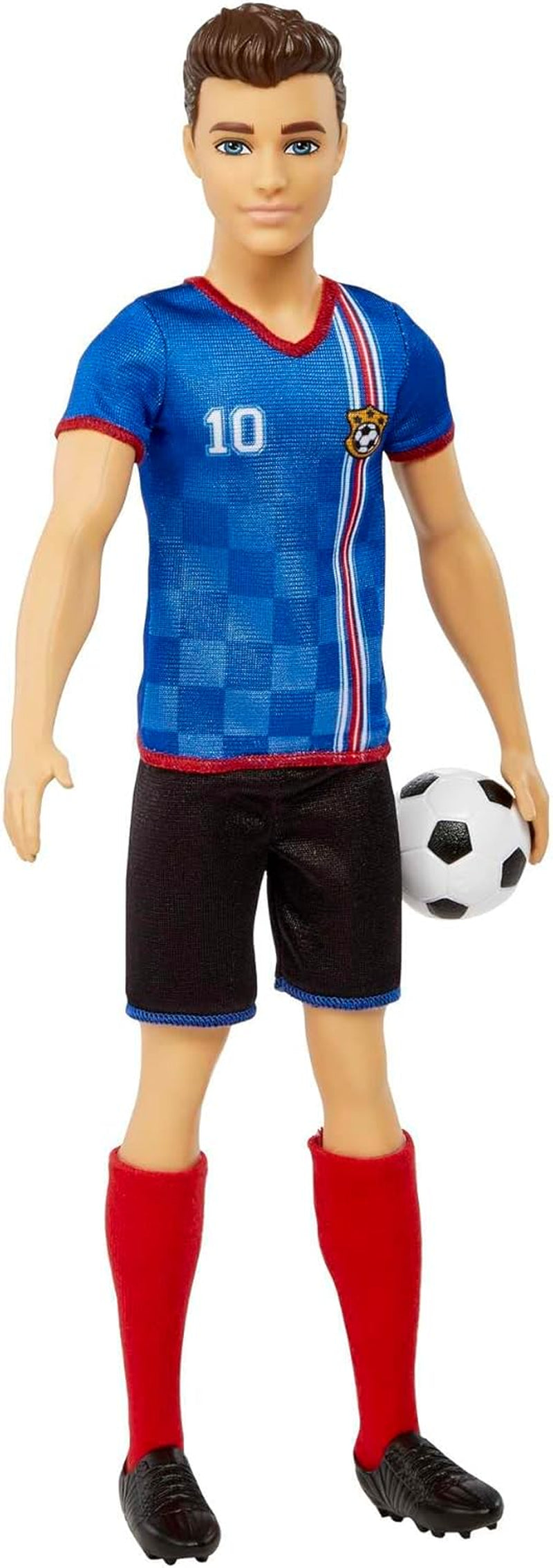 Barbie You Can Be Anything Series Ken Dukke Fodboldspiller Brunt Hår Ken Dukke Blå T-shirt Fodbold 1X Ken Fodbold Dukke Børnegave 3 år gammelt legetøj Hcn15 Naty Shop Dukker