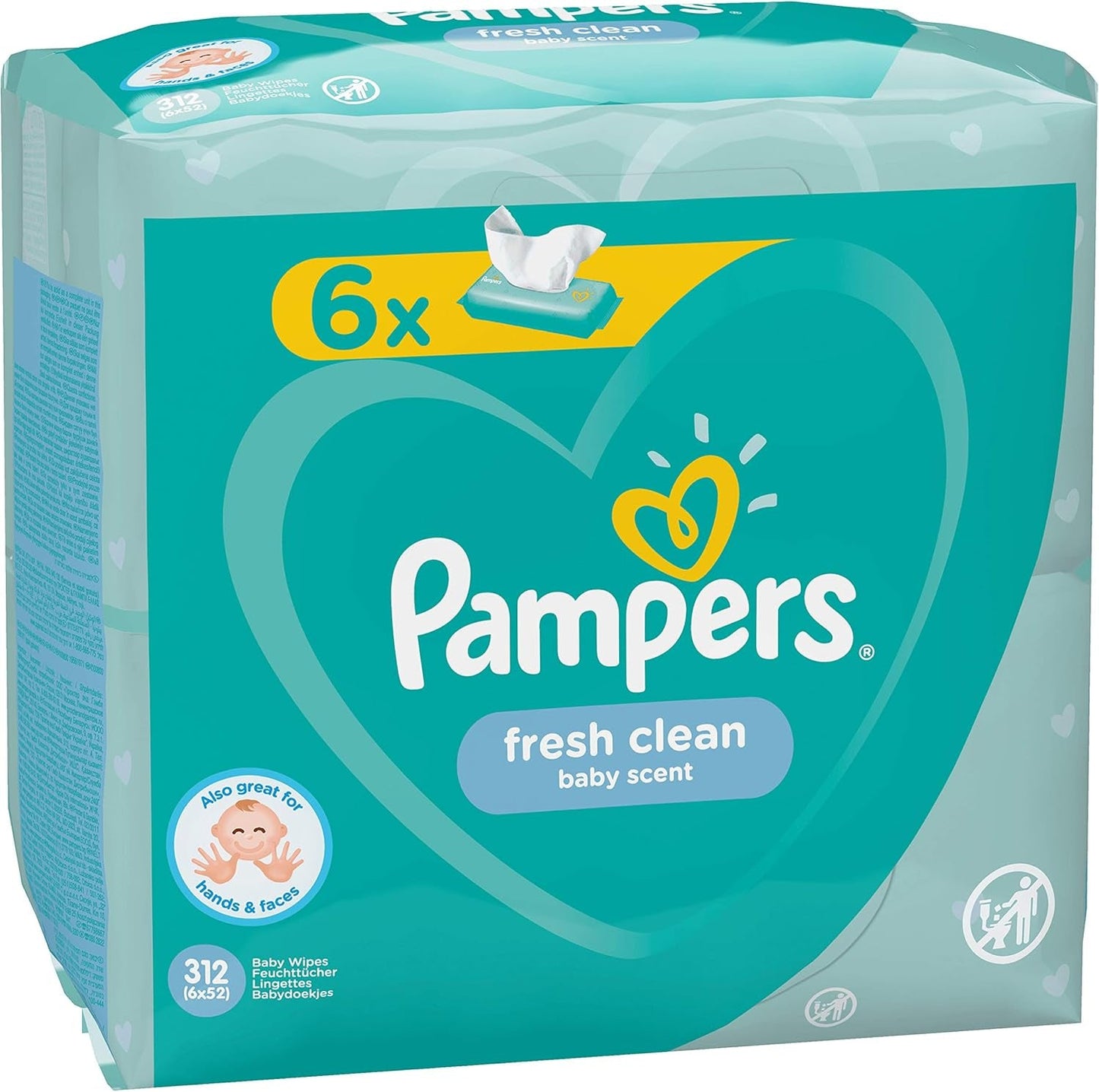 Pampers 81688049 Friske rene babyservietter, hvide