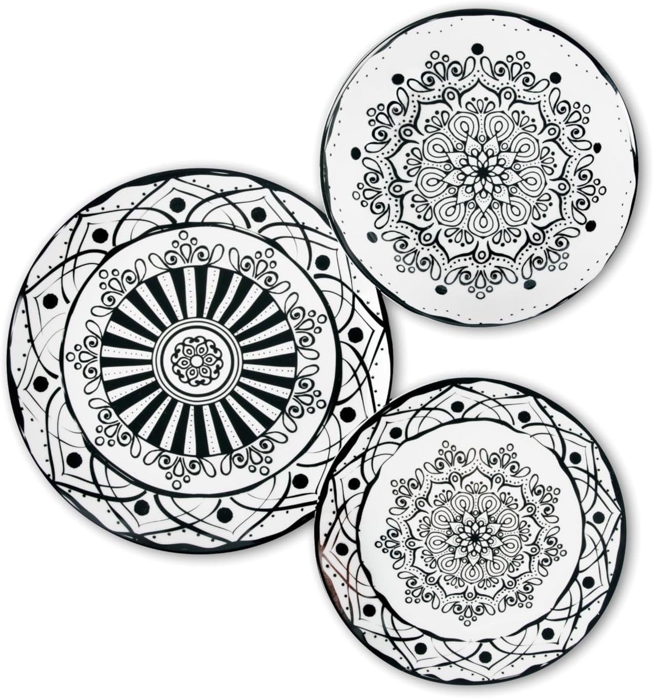 Excelsa Boheme Noir tallerkensæt, 18 dele, Porcelæn, Schwarz
