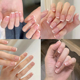 240 sæt korte franske kunstige negle, firkantede kunstige negle, lim på negle, akryl neglespidser, falske negle til kvinder, DIY Nail Art