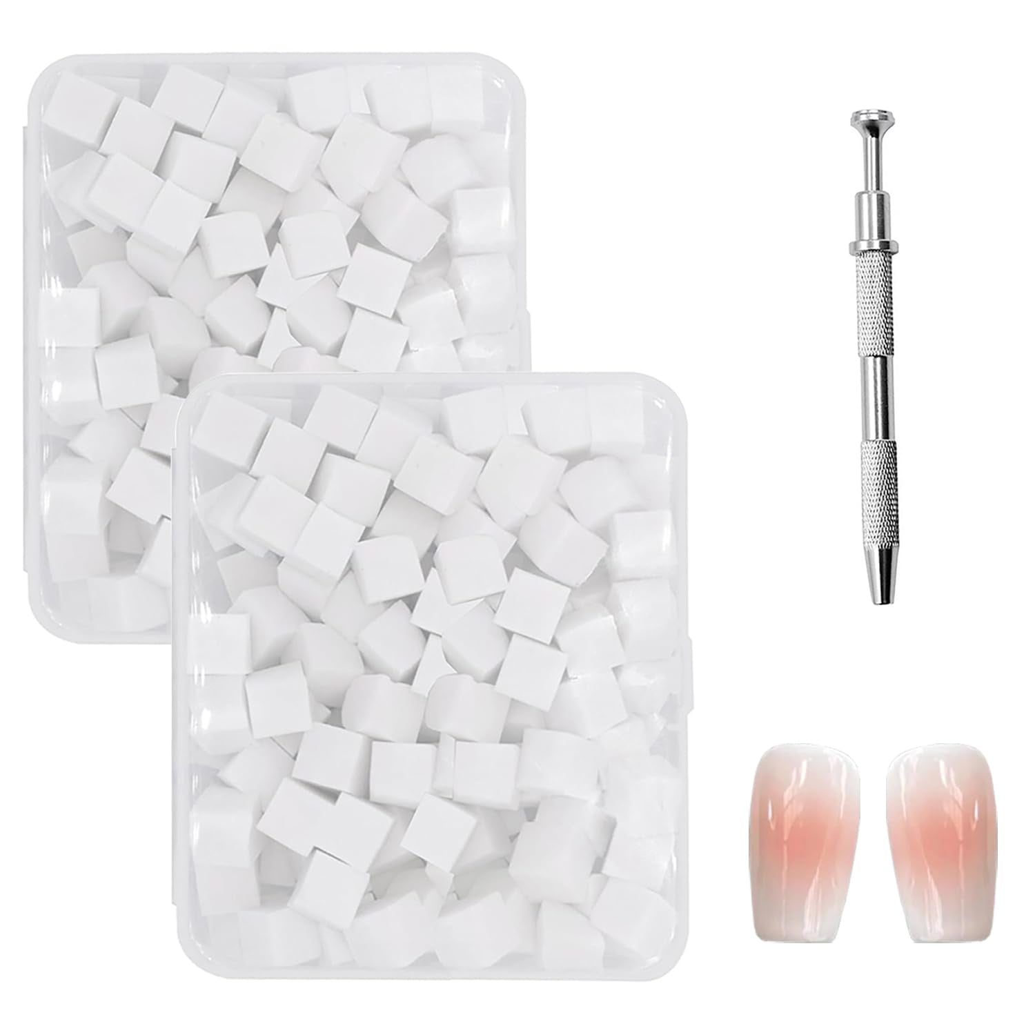 200 Stück Nail Art Schwamm Mit Metallgreifer, Nageldesign Zubehör Schwammpinsel, Um Eine Varuntzen Von Gradient Nail Art Patterns Zu Erstellen(White)