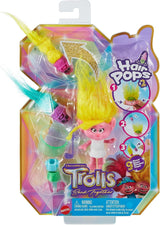 Mattel DREAMWORKS TROLLS United We Stand - Behårede overraskelser Viva Dukke med lyst gult plyshår og 3 overraskelsestilbehør, til børn fra 3 år og opefter, HNF11