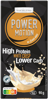 frankonia CHOCOLAT POWER MOTION uden tilsat sukker - Sprød hvid chokolade med højt protein- og lavt kulhydratindhold, 90 g