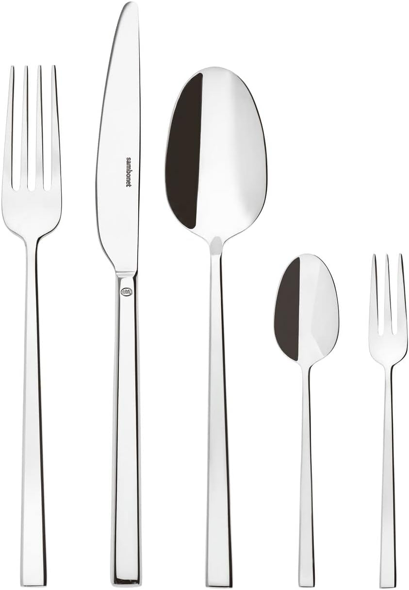 Sambonet 52562-N2 Rock rustfrit stål - Bestiksæt monoblok rustfrit stål 18/10 Køkken Naty Shop Sæt 12 personer - 60 stk.