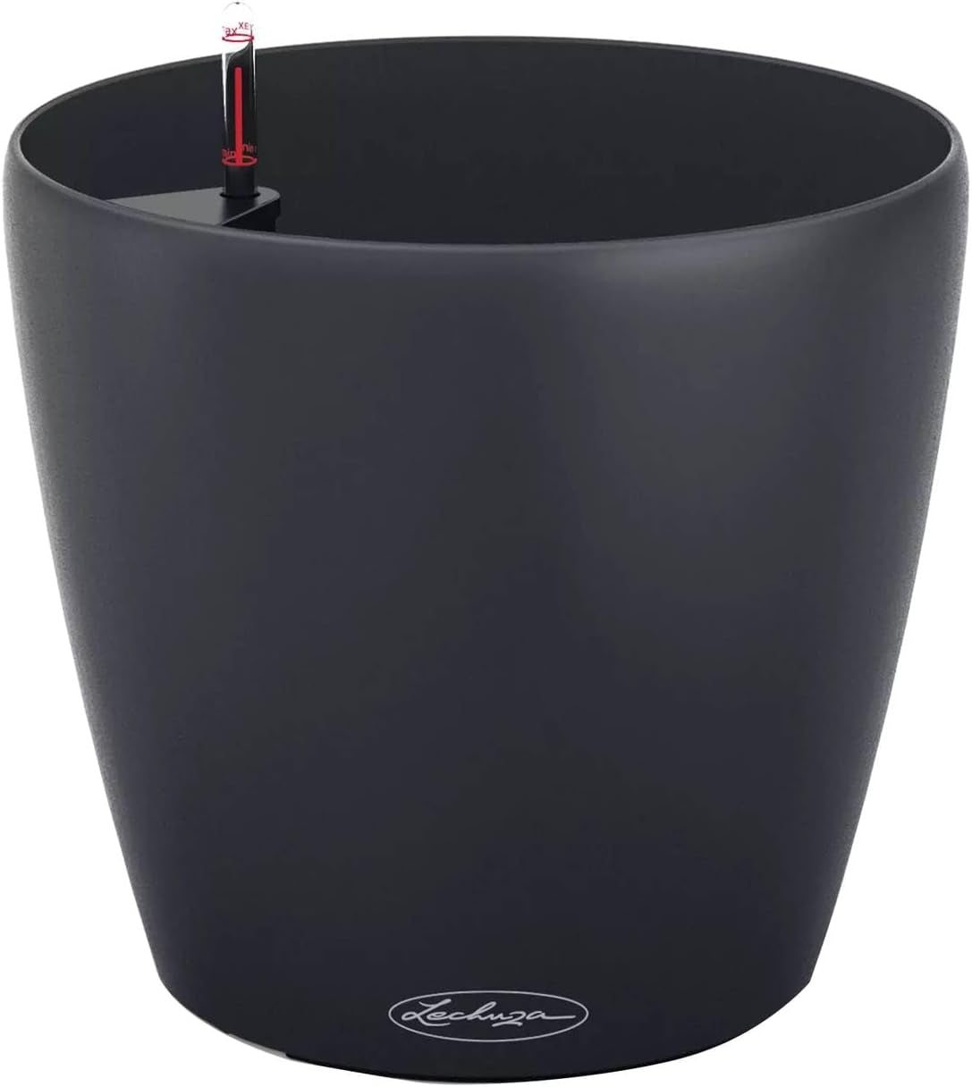 Plantekasse LECHUZA Classico Color ECO 60 Mørkegrå | Plantekasse med vandingssystem og vandstandsindikator | Fremstillet af 100 % genbrugsplast | Mat finish | Ø 60 x 55,5 cm | 18955