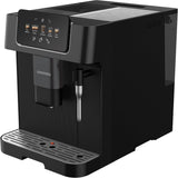 GRUNDIG KVA 6230 fuldautomatisk espressomaskine med mælkeskummer, rustfri stålkværn med 13 slibeindstillinger, bønnebeholder 250 g, aftagelig vandtank 2 liter, pumpetryk 19 bar, touchdisplay, sort