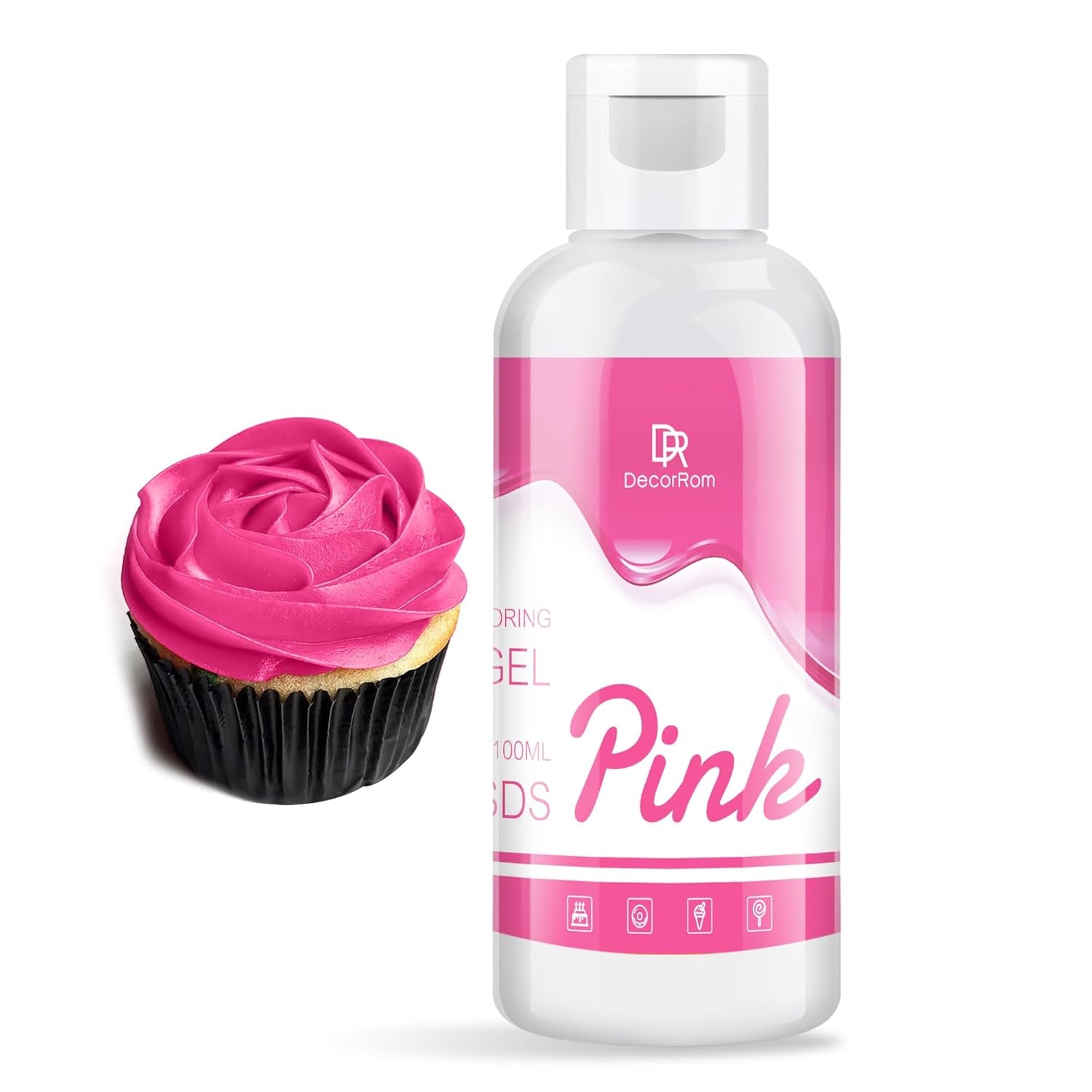 Gel-madfarve - 120 g koncentreret madfarve til kagepynt, bagning, småkager, macarons - sukkerfri madfarve til drikkevarer, kagedekoration, DIY-slime, påskeæg (hvidt)