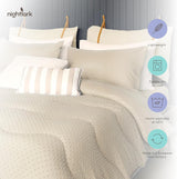 Night Lark Dyne uden betræk, 4,5 Tog, King Size, Tufted Dot Collection, Luksus sengetøj, Hypoallergenisk, Maskinvaskbar, Varme Sanddyner & Quilts Naty Shop
