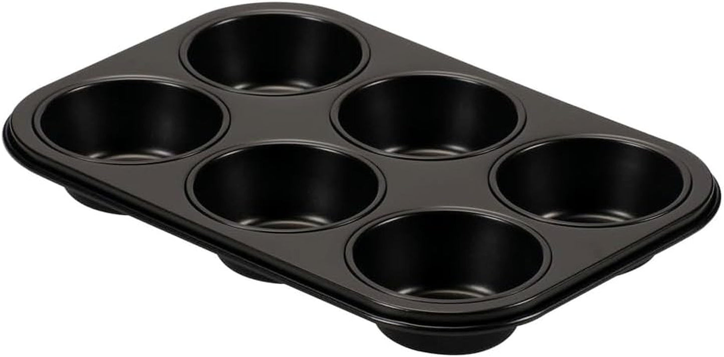 , Form 6 muffins 18,5x27cm, sorte Forme og bageplader Naty Shop 6 Muffins