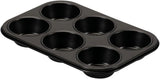 , Form 6 muffins 18,5x27cm, sorte Forme og bageplader Naty Shop 6 Muffins