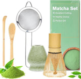 Alyvisun Matcha-sæt, 5-delt Matcha-tesæt med Matcha-tekande og Matcha-teholder, teske, teske, Matcha-tesæt til Matcha-elskere, ideel til begyndere og entusiaster