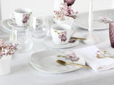 CreaTable, 24024, Square Orchid Series, 18-delt porcelænssæt til 6, Porcelænskaffeservice, Tåler opvaskemaskine og mikroovn, Kvalitetsfremstilling