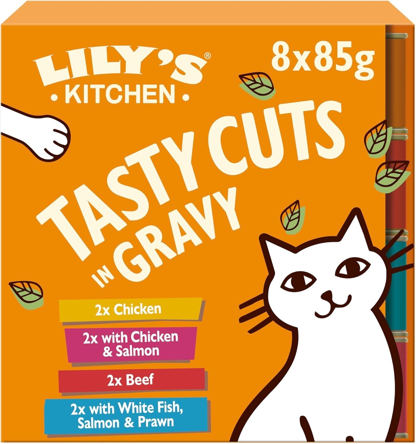 Lily's Kitchen våd voksen kattefoder, lavet med naturlige ingredienser, lækre stykker i sovs, multipakke, 8 æsker x 85 g