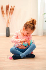 30 cm nyfødt vinylelefant babydukke med drikke- og vandingsfunktion, flaske og sut, 2 år og opefter