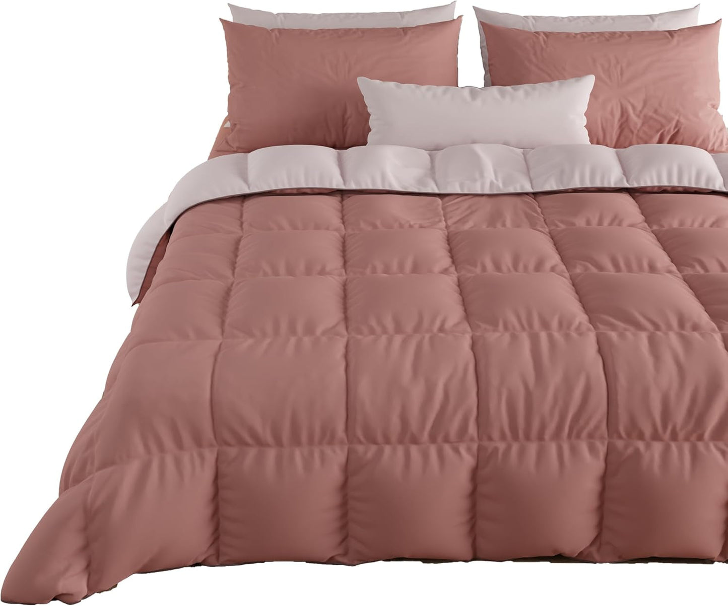 PETTI Artigiani Italiani - Vinterdyne til dobbeltseng, maxi, monokrom, dobbeltsidet, hvid, grå, 100% Made in Italy Dyner og dyner Naty Shop Powder Matrimonial Standard (240X260 Cm)