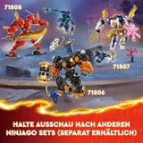 LEGO NINJAGO Kai's Fire Mech Action Figur Legetøj til børn med tilpasselig rød Mech Figur Ninja Sæt 4 figurer inklusive Kai og Zane Gave til 7-årige drenge og piger 71808 Byggesæt Beuche den LEGO-Store