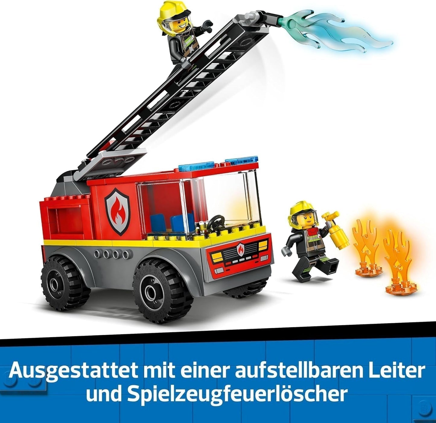 LEGO City Brandstigevogn - Legetøjsbrandbil med 2 brandmandsminifigurer til drenge og piger fra 4 år - pædagogisk legetøj - gave til førskolebørn 60463 Byggesæt Besuche den LEGO-Store