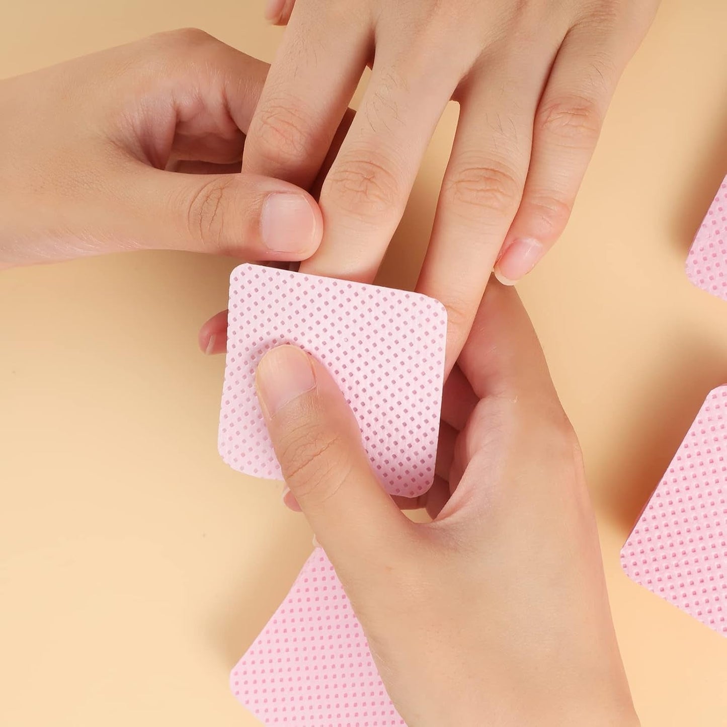 300 Stück Nagellackentferner Pads, Fusselfreie Nägel Wattepads Für Nägel Nagellackentferner Fnugfri Negleservietter Cleaner Gelnägel - Rosa