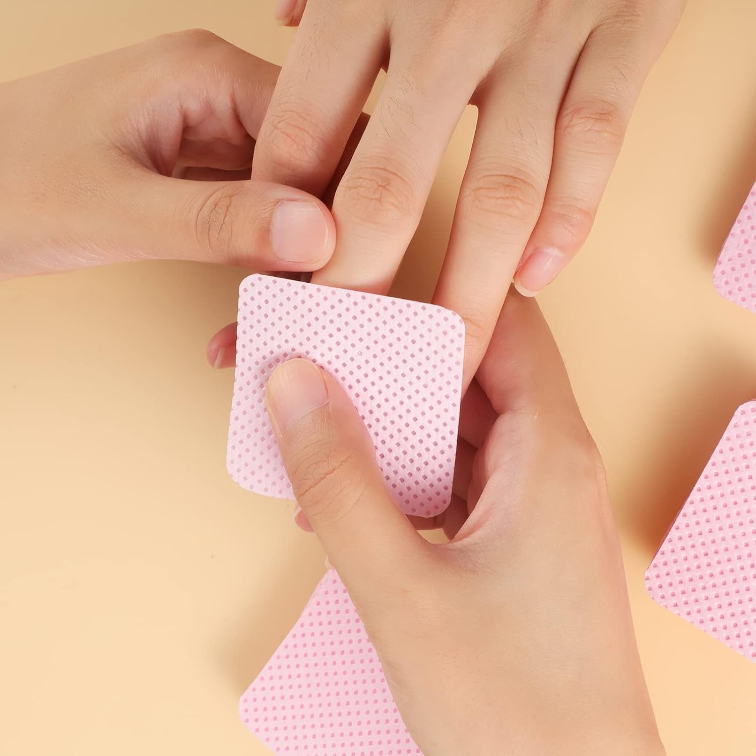 300 Stück Nagellackentferner Pads, Fusselfreie Nägel Wattepads Für Nägel Nagellackentferner Fnugfri Negleservietter Cleaner Gelnägel - Rosa