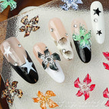 50 stk 3D Flower Nail Charms, 3D Gel Nail Art, Nail Charms, Farverige Sommer smykker, DIY Negle Accessories, Prægede Hibiscus Flower Crystals, Gradient Nail Art til kvinder