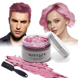 4,23 oz Lilla hårfarve Midlertidig hårfarve med børster, mænd Kvinder Styling Hårtone Voks, Instant Hair Cream Mudder Naturlig frisure Pomade, DIY Cosplay Halloween Hårvoks Hårfarve Naty Shop Pink