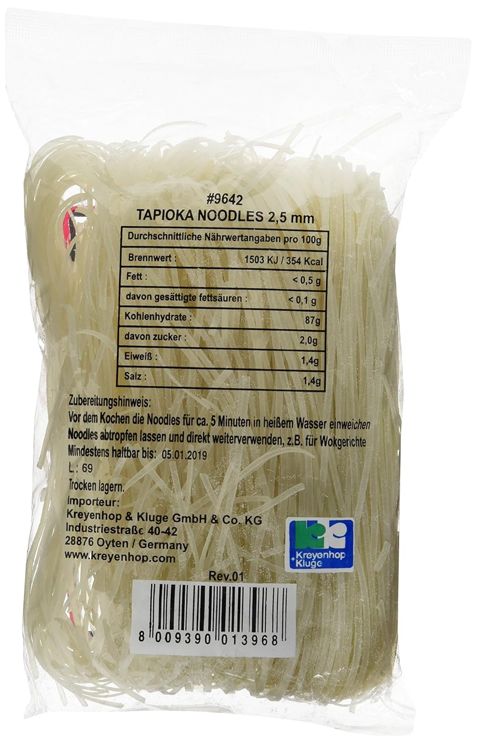 Risnudler med tapioka 2,5 mm (Huû tieáu nam vang) (1 x 400 g)