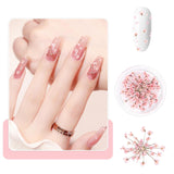 Nail Art Flowers Set Decoration - Gelnägel Zubehör 3 Farben(Orange,Blassrosa,Rose),Nail Art Aufkleber Trockene Blumen Kit Getrocknete Blumen Zubehör Sæt DIY Nageldekoration