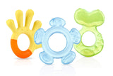 Nuby - 3-trins bideringe - 3 bideringe til tandkødsstimulering og smertelindring - Børnebørnelegetøj - BPA-fri - 3+ måneder
