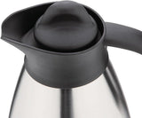 Olympia vakuummælkekrus med skruetop, 500ml/17oz, rustfrit stål med sort låg, mælkeprint på siden, buffetstationer til te og kaffe, CL371