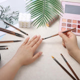 10 Stück Nailart Pinsel Set, Braun Nail Art Børster Nailart Design Pinsel Nageldesign Pinselfür Gelnägelfür Heimwerker Maniküre Salon Zuhause Nailpinsel Sæt