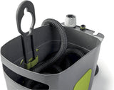 GF SRL, Aquapop Grey Pro 15, selvforlængende flettet slange Fremstillet i Italien, med stiv plastbeholder, ergonomisk mini havesprøjte, havevandingsforbindelser, mørkegrå