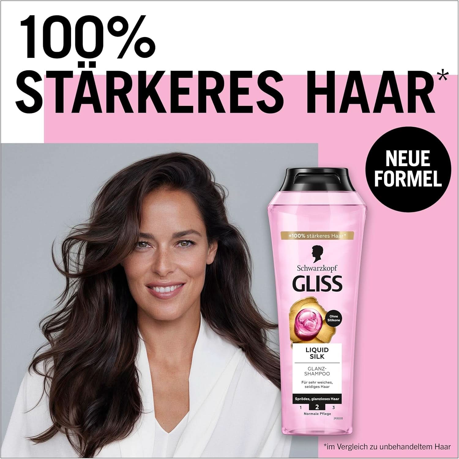 Gliss Shampoo Liquid Silk (250 ml), til skrøbeligt og kedeligt hår Brusebad og bad Naty Shop