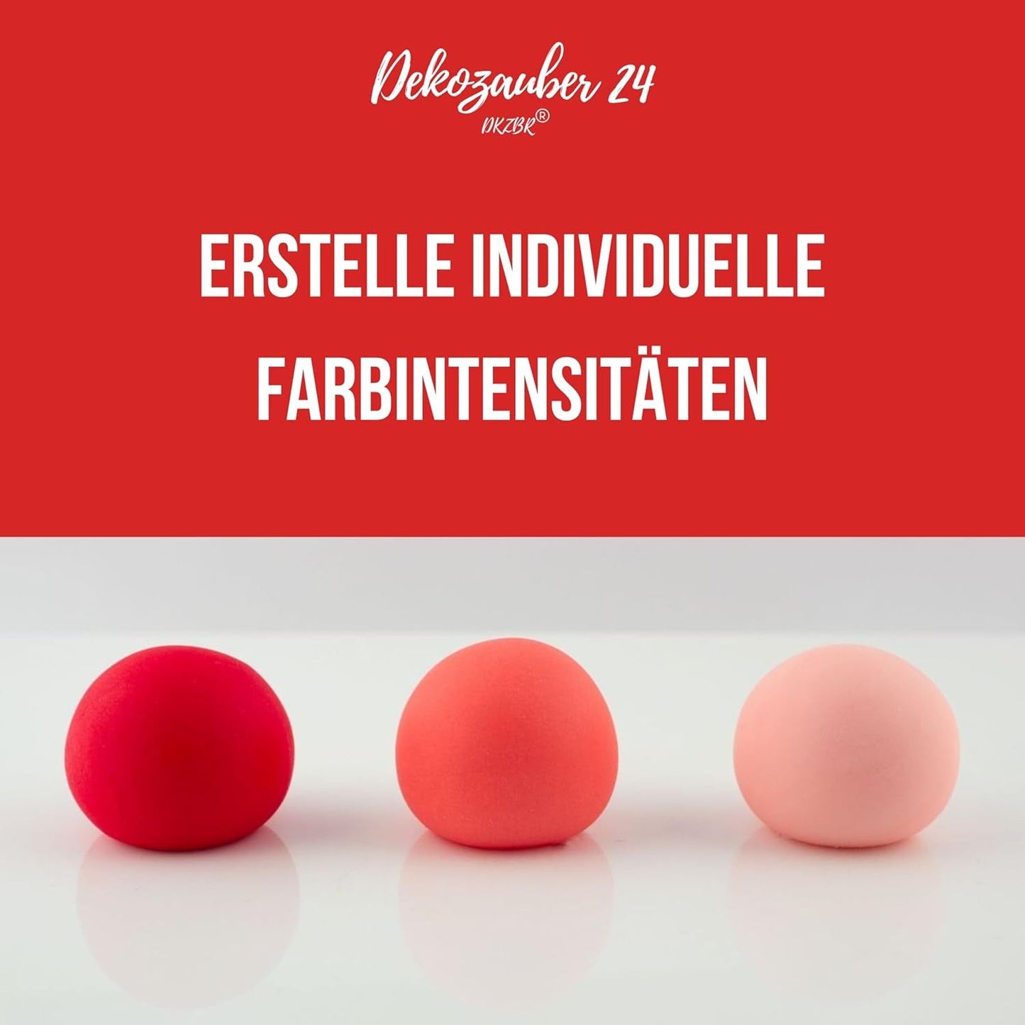 Dekozauber 24 rød madfarve, gel, 30 g, vegansk, sukkerfri, højkoncentreret, rød madfarve til fondant, smørcreme, drikkevarer og mere