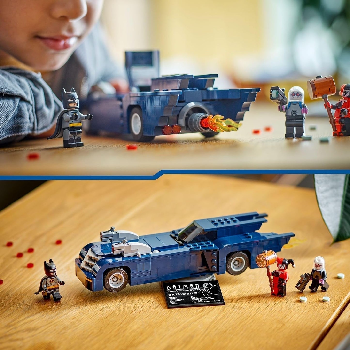 LEGO DC Batman: Batman in the Batmobile vs. Harley Quinn og Mr Freeze tegneserielegetøjsbil til børn Gave til drenge og piger 8 år 76274 Byggesæt Besuche den LEGO-Store