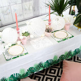 Pakke med 20 tropiske servietter | Grønne papirservietter med palmebladsdesign | Engangsservice til børnefest, safarifest, jungle, dinosaur, sommer, hawaiiansk tema