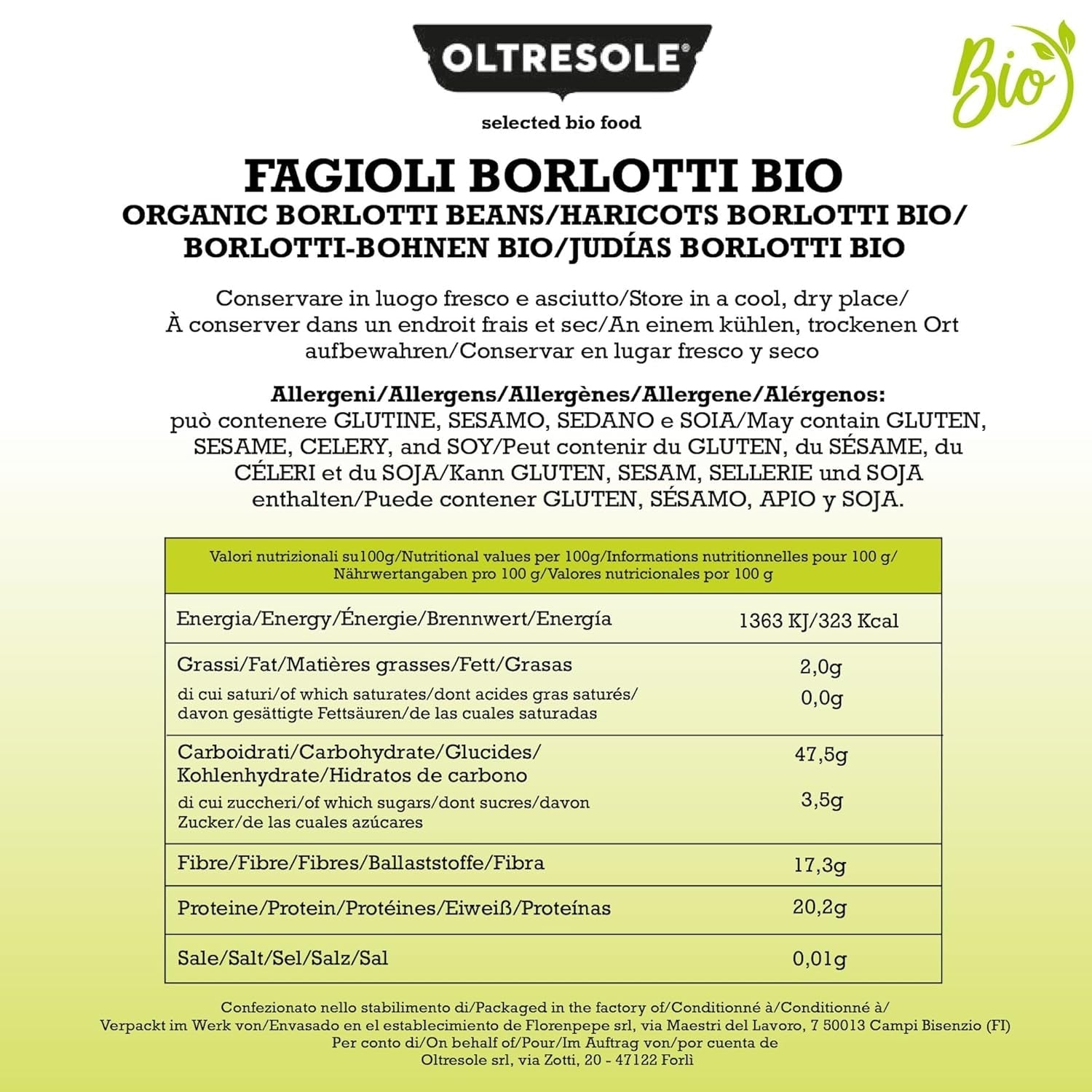 Økologiske Borlotti bønner 5 kg, Tørrede økologiske bælgfrugter fra kontrollerede afgrøder, Ideel til salater, supper og tilbehør, Praktisk format