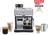 De'Longhi La Specialista Arte EC9155.MB portafilter espressomaskine med kværn, 8 maleindstillinger, 15 bar tryk, 3 temperaturindstillinger, mælkeskummer, 1550W, 1,7L tank, rustfrit stål/sort, inklusive barista kit