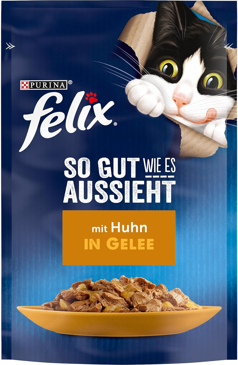 Felix så godt som det ser ud Våd kattefoder i gelé med kylling, pakke med 26 (26 x 85 g)