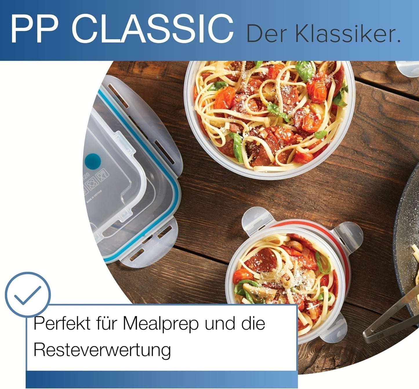 LocknLock PP Klassisk madopbevaringskrukkesæt 5 stk | 180ml, 350ml, 600ml, 870ml, 3,6L | 100% luft- og vandtæt | uden BPA | fryser og køleskabsarrangør | Tåler opvaskemaskine og mikroovn Naty Shop madopbevaringsbokse