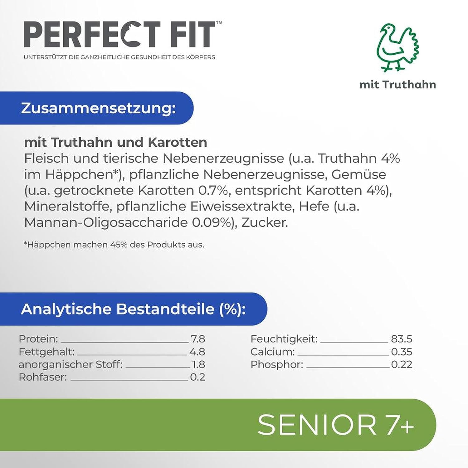 PERFECT FIT™ Senior kat portionsposer med kalkun og gulerødder, 12 x 85 g