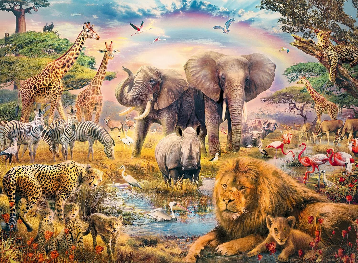 Ravensburger børnepuslespil - afrikansk savanne - 100 brikker til børn fra 6 år og opefter Puslespil Naty Shop