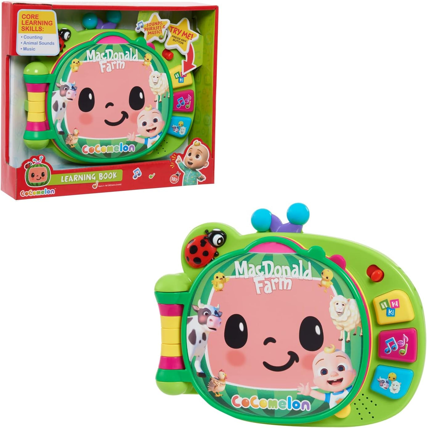 CoComelon , J.J læringsbog, læringsfunktioner og elektronik, legetøj til børn fra 18 måneder, CCM10 (fransk version) Bebe Toys Naty Shop