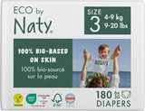 Eco Diapers Eco fra Naty Baby Eco Diapers - premium økologiske bleer, miljøvenlige, lavet af plantebaserede materialer, ideel til følsom babyhud (størrelse 5 - 80 stk.)
